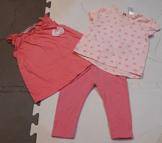 Letni zestaw Baby club Pepco 74 legginsy bluzeczki arbuzy