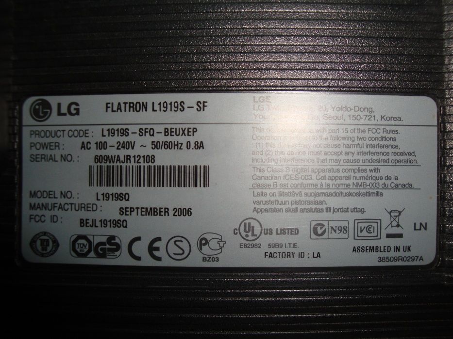 2(k) 4.LG 19 cali,100 % sprawny technicznie.