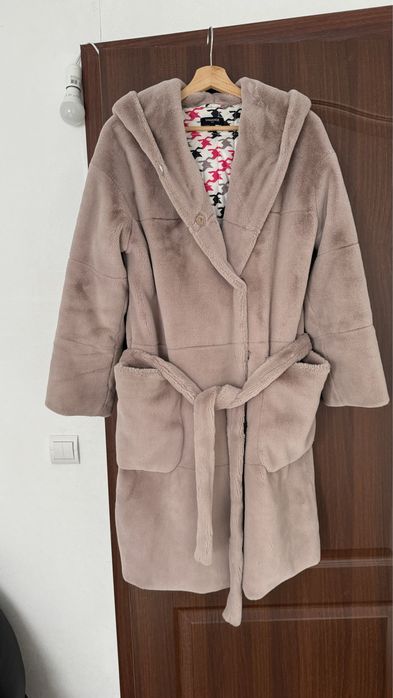 Еко-шуба Samange, колір пудра, розмір S-M