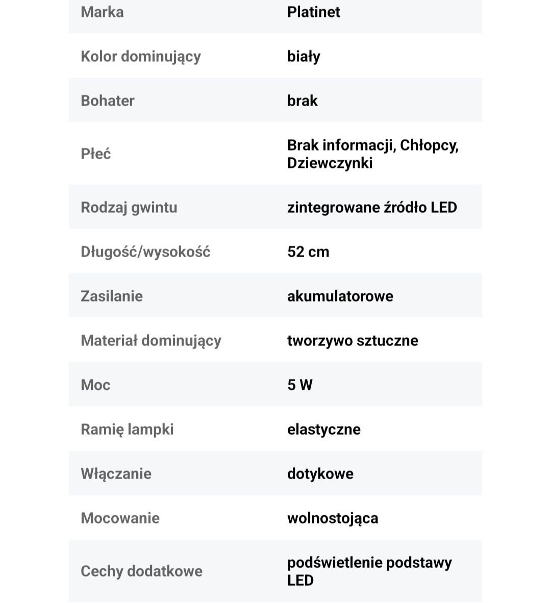 Lampka biurkowa LED