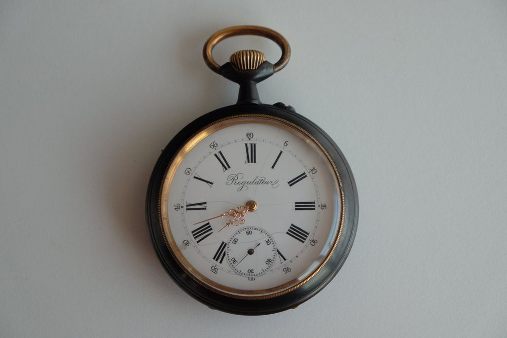 Relógio de Bolso Grande, Regulateur, caixa oxidada, revisto 2025
