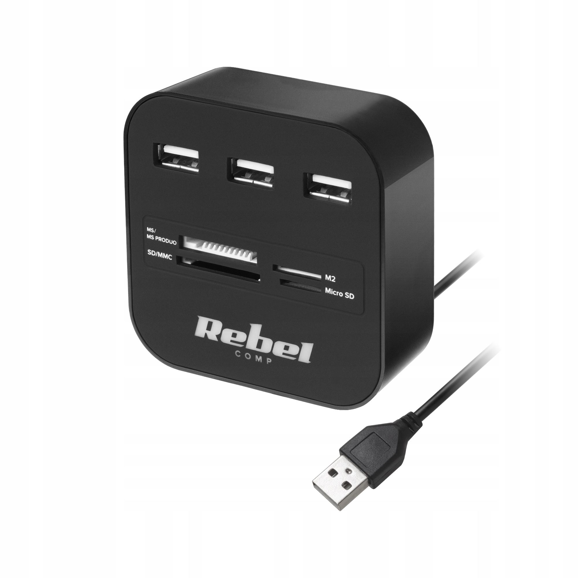 Adapter,Hub Usb 2.0 3-Portowy Rebel Kom1020