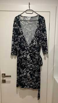 Nowa czarno-biała sukienka wiązana, kopertowa B.P.C. - rozm. L (44/46)