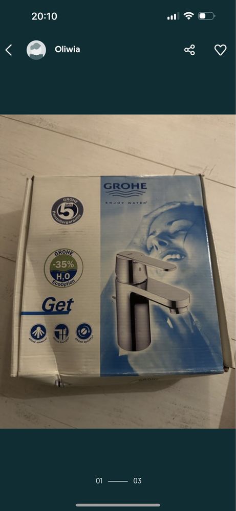 Grohe hans bateria umywalkowa kran srebrna chrom łazienka