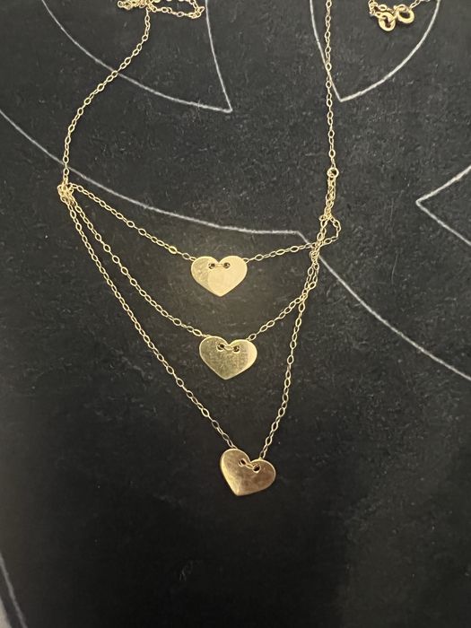 Lancuszek serduszka cudo zloto 585