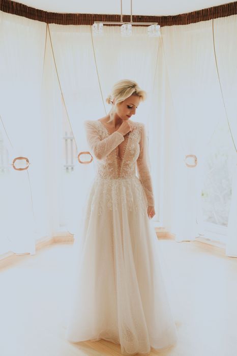 Suknia ślubna "Gloria" z długim rękawem Warszawa