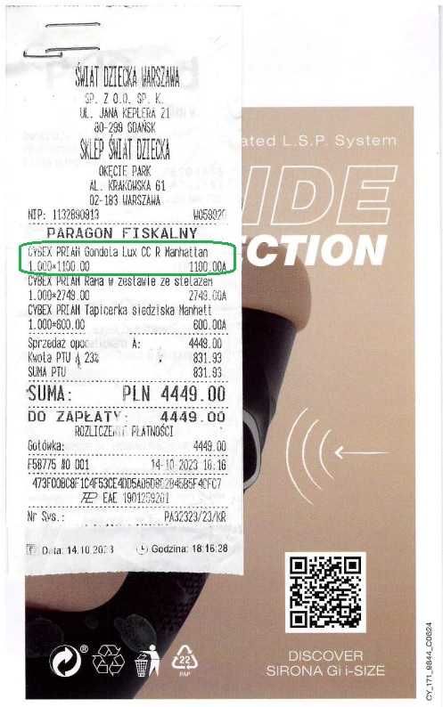 CYBEX priam gondola LUX cc R Manhatan - limitowana seria
