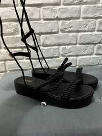 Nowe czarne sandały na platformie Michael Kors Marina Sandals