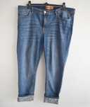 Janina slim 46 3xl 4xl 48 spodnie jeansy perełki wysoki stan