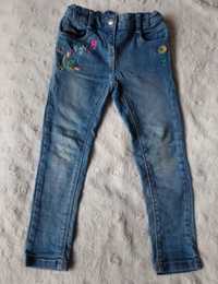 Spodnie jeansowe dziecięce C&A 110 z haftem i regulacją w pasie