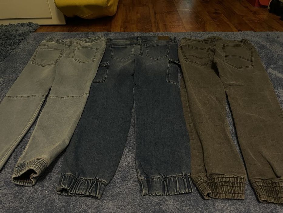 Spodnie komplet jeansy z boku kieszenie