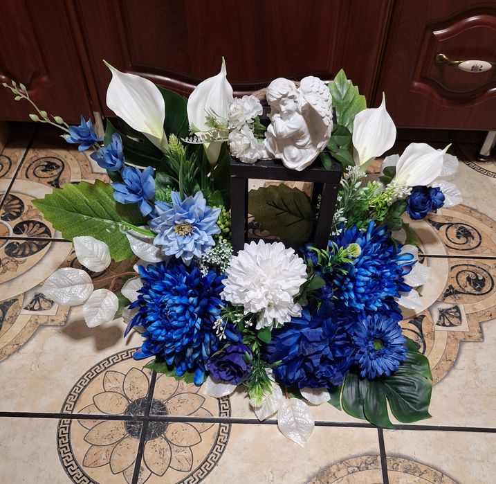 Stroik/ wiązanka,  lampion drewniany