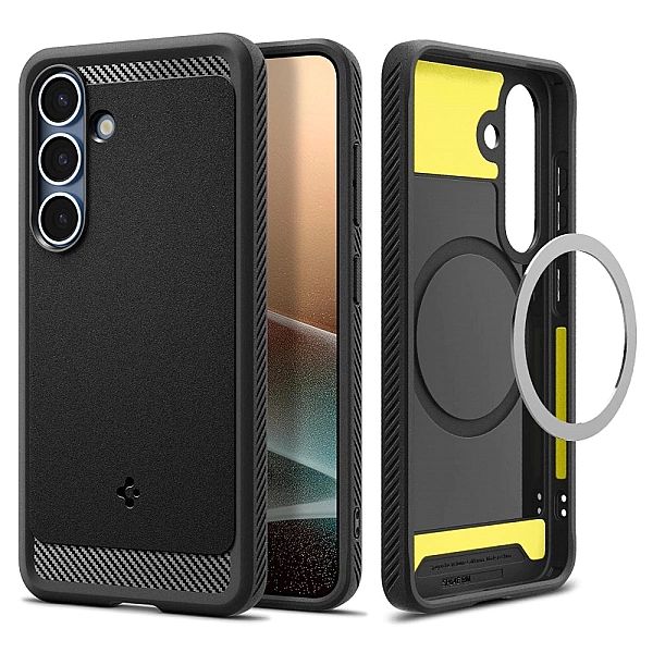 Etui Spigen Rugged Armor Mag MagSafe na Samsung Galaxy S25 - czarny-ma