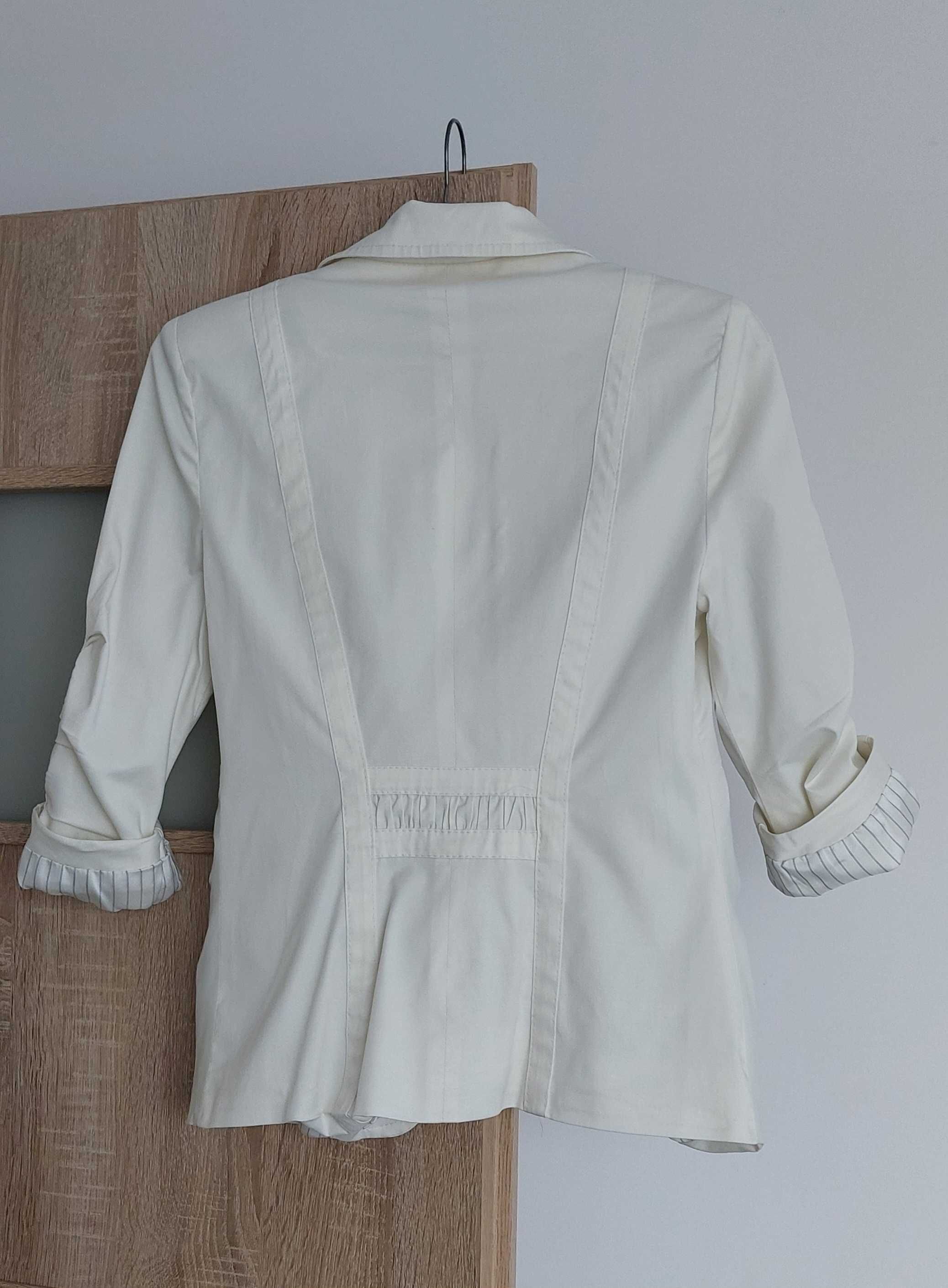 Marynarka elegancka rozm36 ecru bawełniana