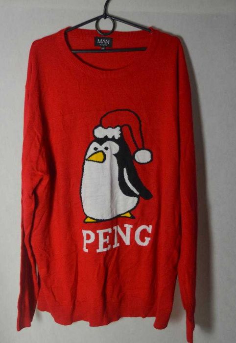 Cienki sweter z pingwinem Boohooman 4XL