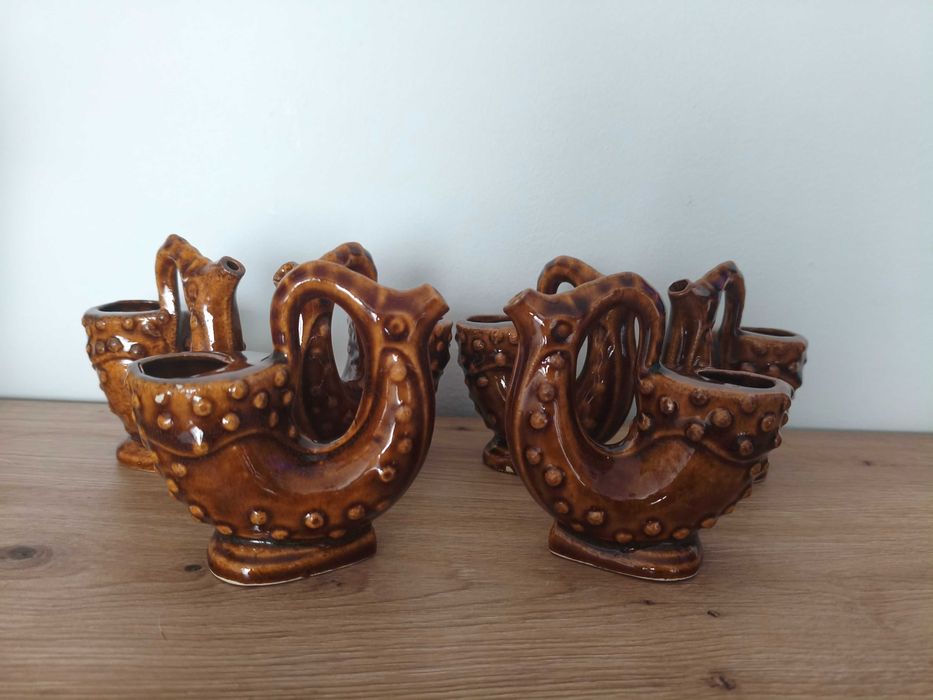 Pijałki Koziorożec ceramika PRL zestaw 6szt