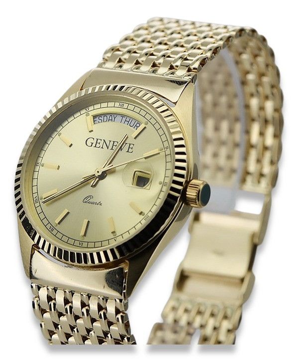Złoty zegarek z bransoletą męski 585 Geneve Gdańsk mw013ydy&mbw013yo