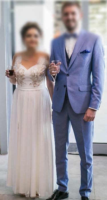suknia ślubna ANIOŁ Dama Couture kolor ivory angel + peleryna !