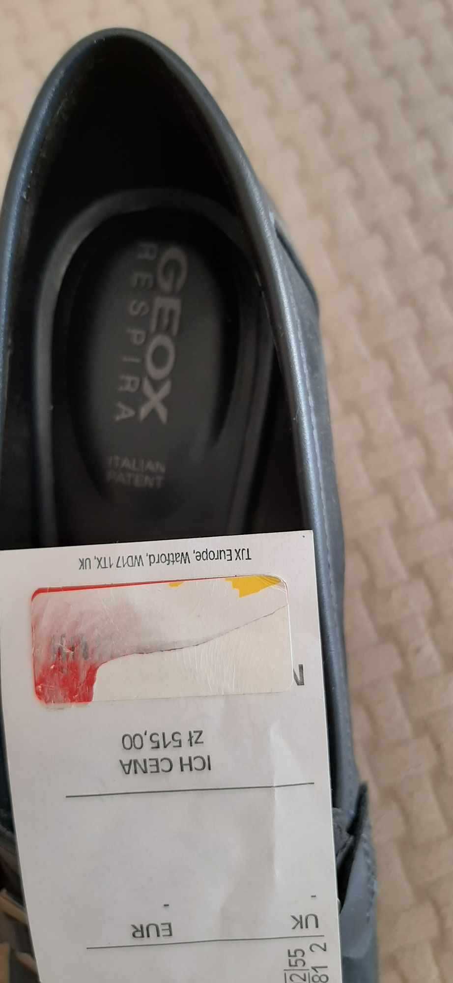 Półbuty damskie GEOX rozm. 36, grafitowe, skórzane. Promo LATO 25