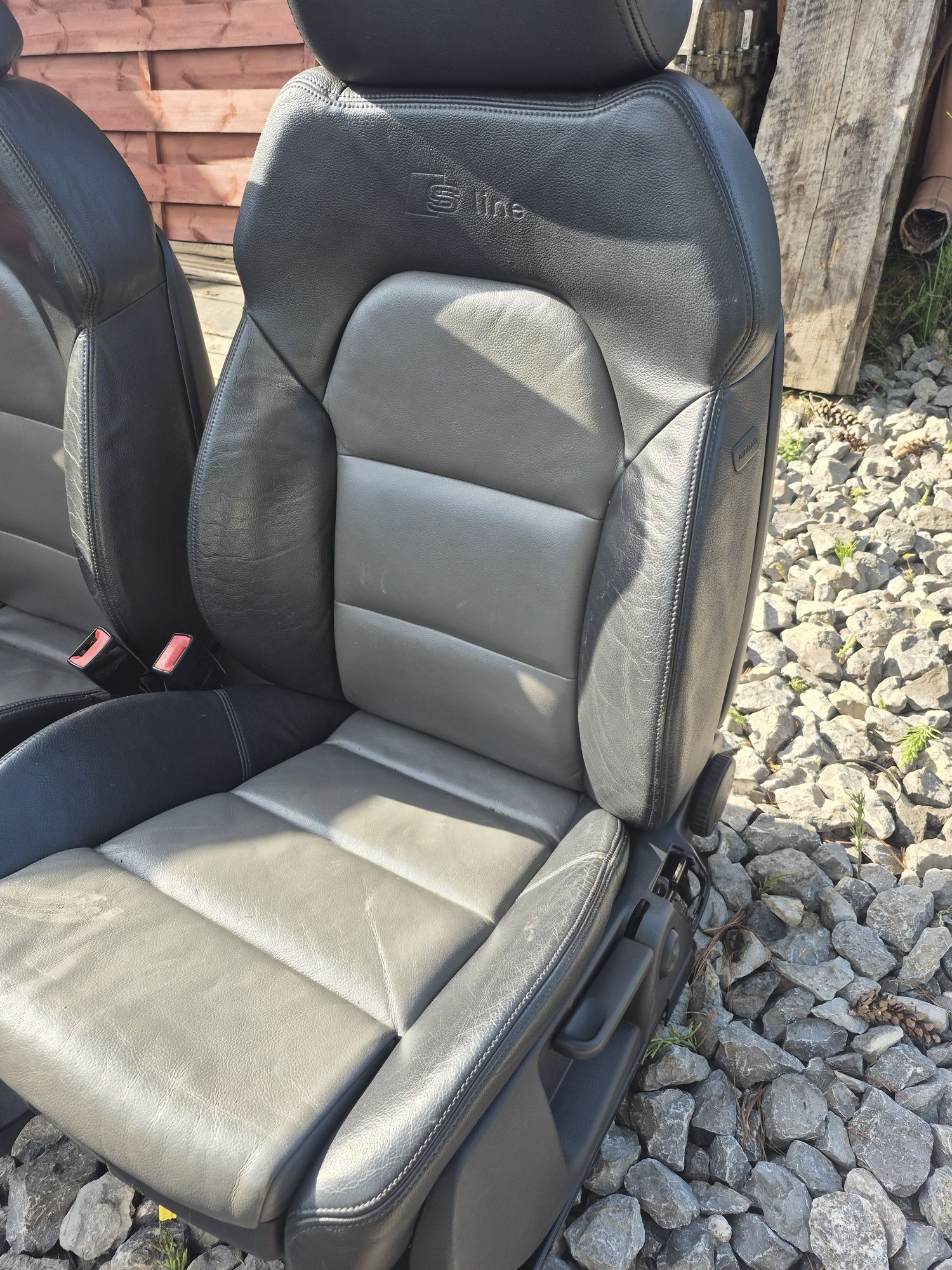 fotele skóra audi a4 b7 b6 monitorki w zaglowkach