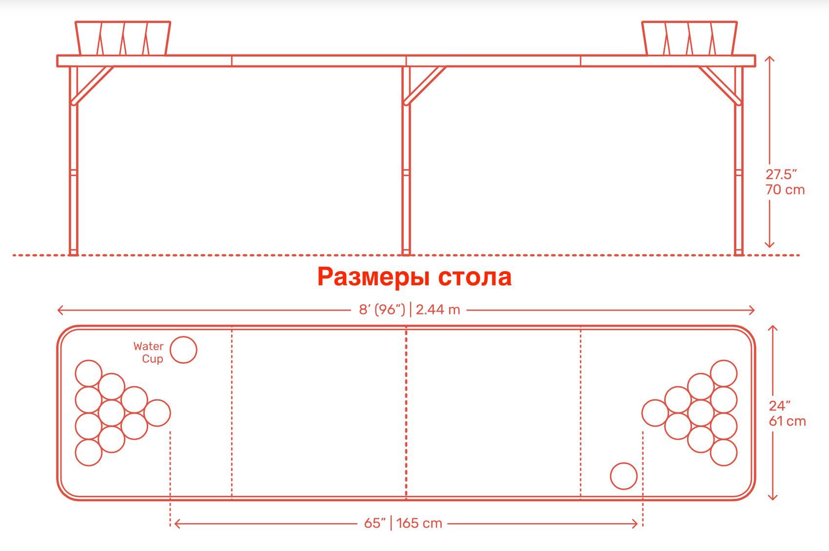 Аренда. Стол для бирпонга (beerpong beer pong пиво понг бир понг)