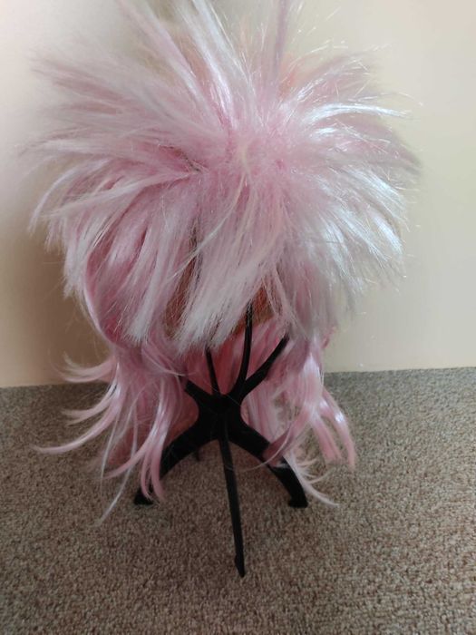 Różowa peruka na bal przebierańców, do cosplay, sztuczne włosy