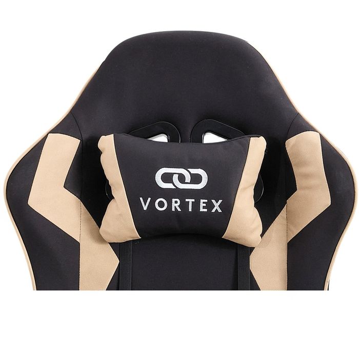 Fotel gamingowy Vortex Beige z tkaniny - komfort w dobrej cenie