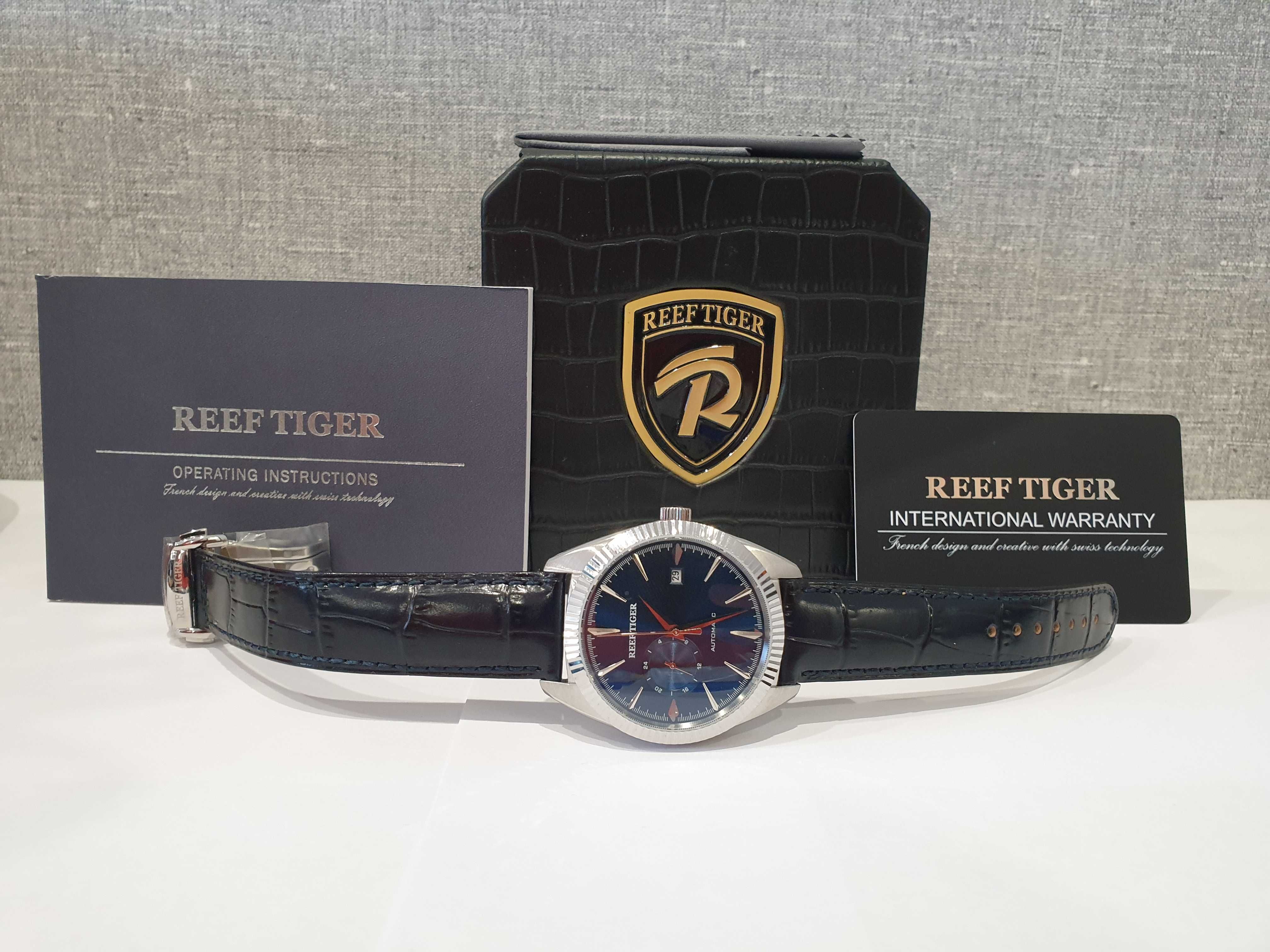 Чоловічий годинник Reef Tiger RGA1616 Automatic Blue Sapphire 41mm