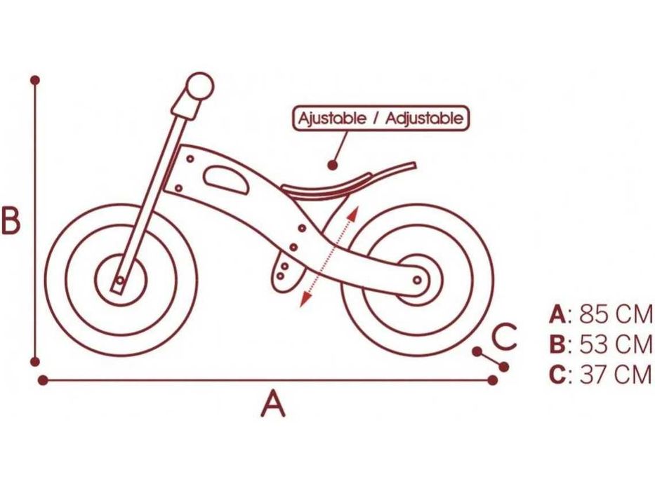 Bicicleta Princesa sem Pedais em Madeira Woomax