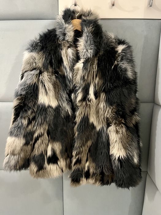 Sztuczne futro szary granat multikolor SIMPLE rozmiar S