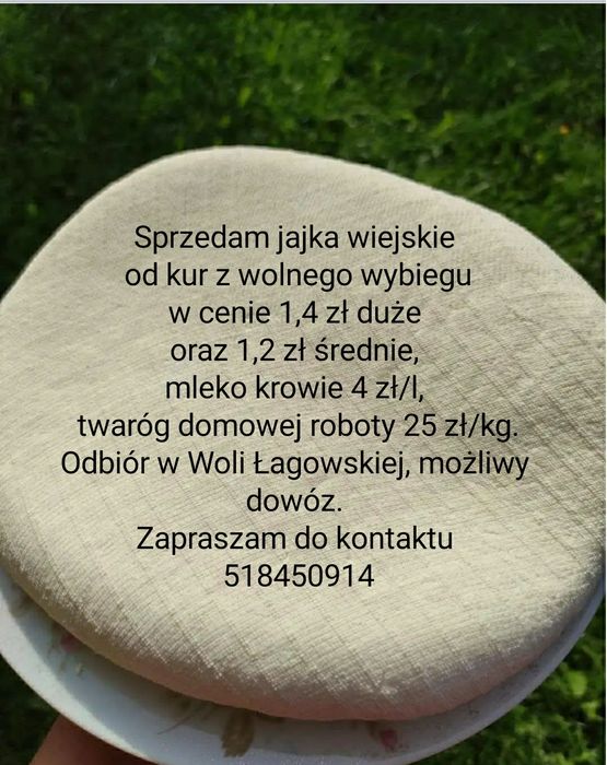 Jajka wiejskie, mleko, twaróg
