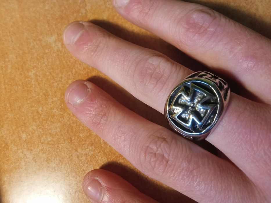 Sygnet (Gotycki) Męski (6) Srebrny Czarny