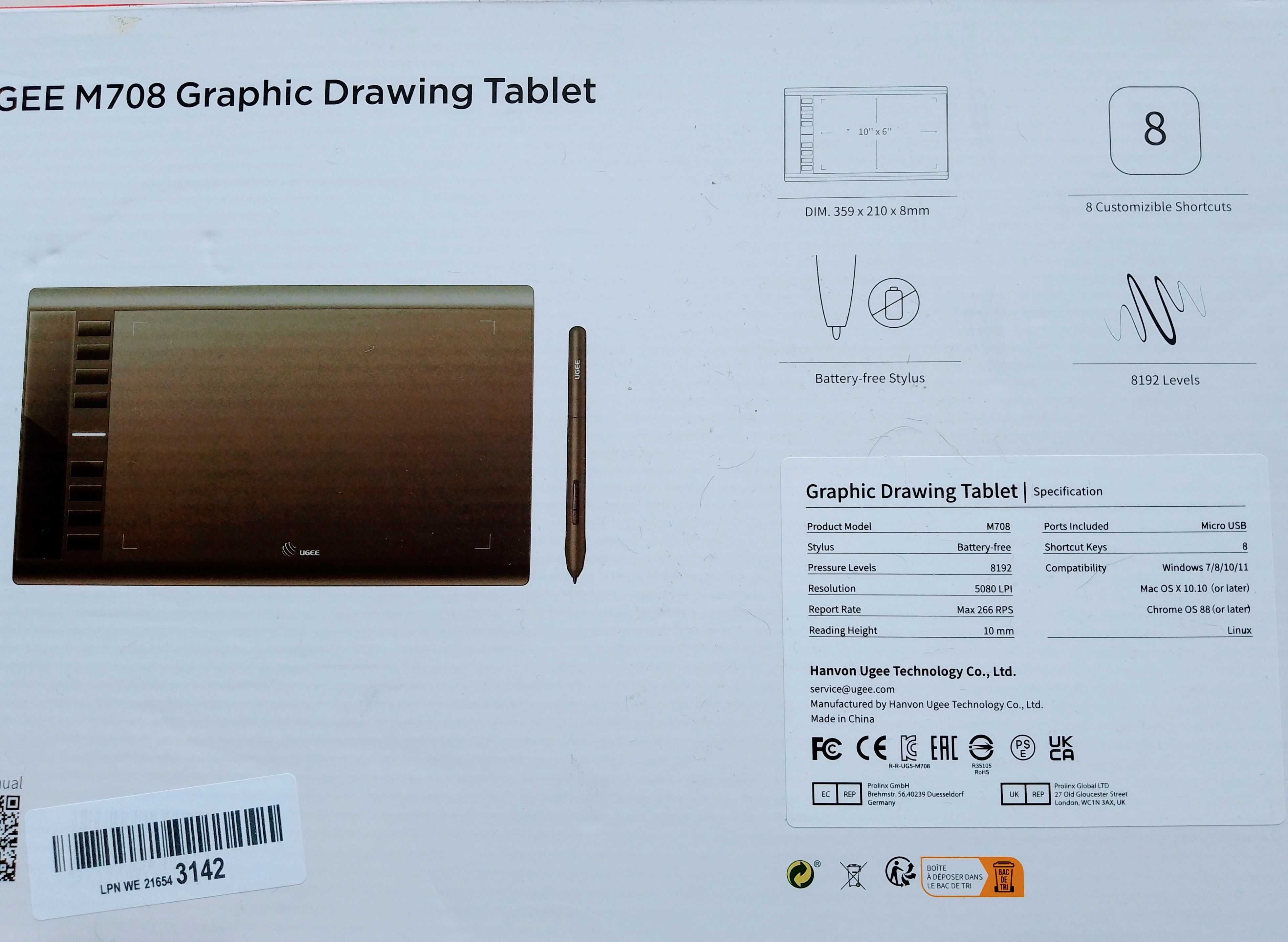 Tablet graficzny Ugee M708