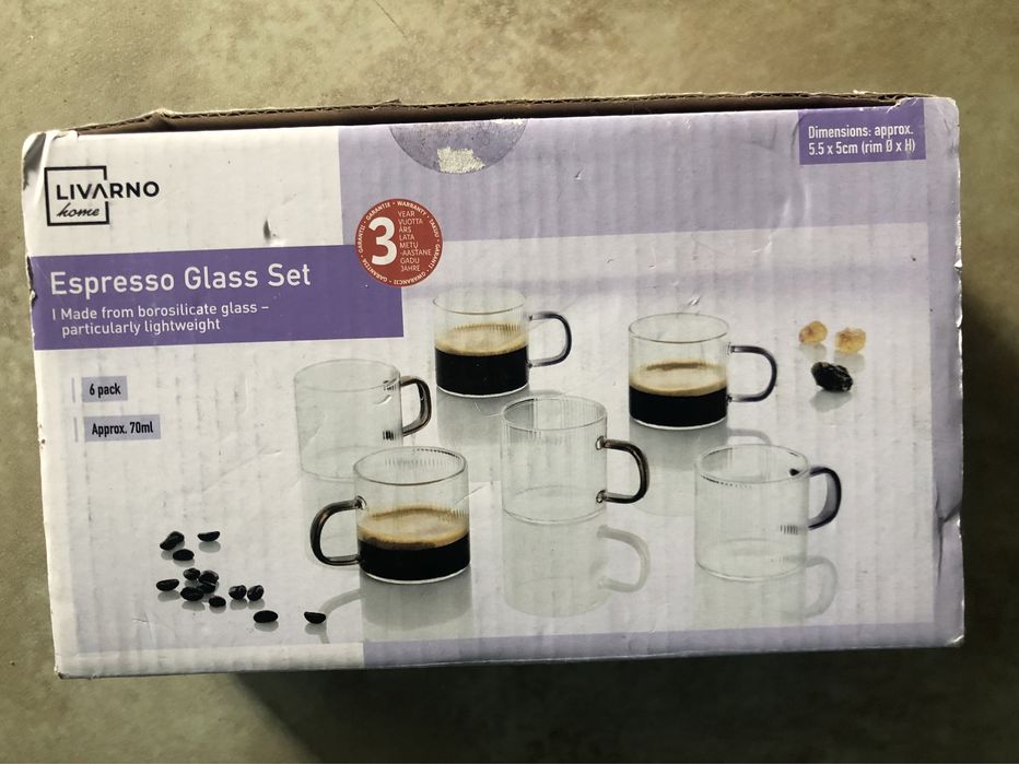 Szklanki do espresso zestaw 3 sztuk  Livarno Home  borokrzemowe
