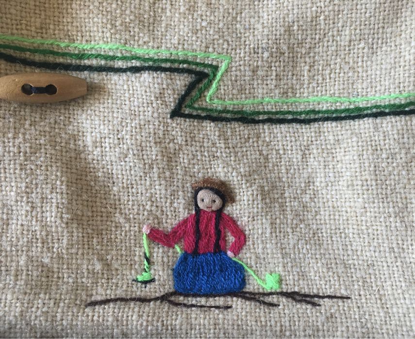 Torebka tekstylna z włókien naruralnych z motywem andyjskim