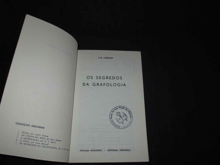 Livro Os Segredos da Grafologia A. M. Cobbaert