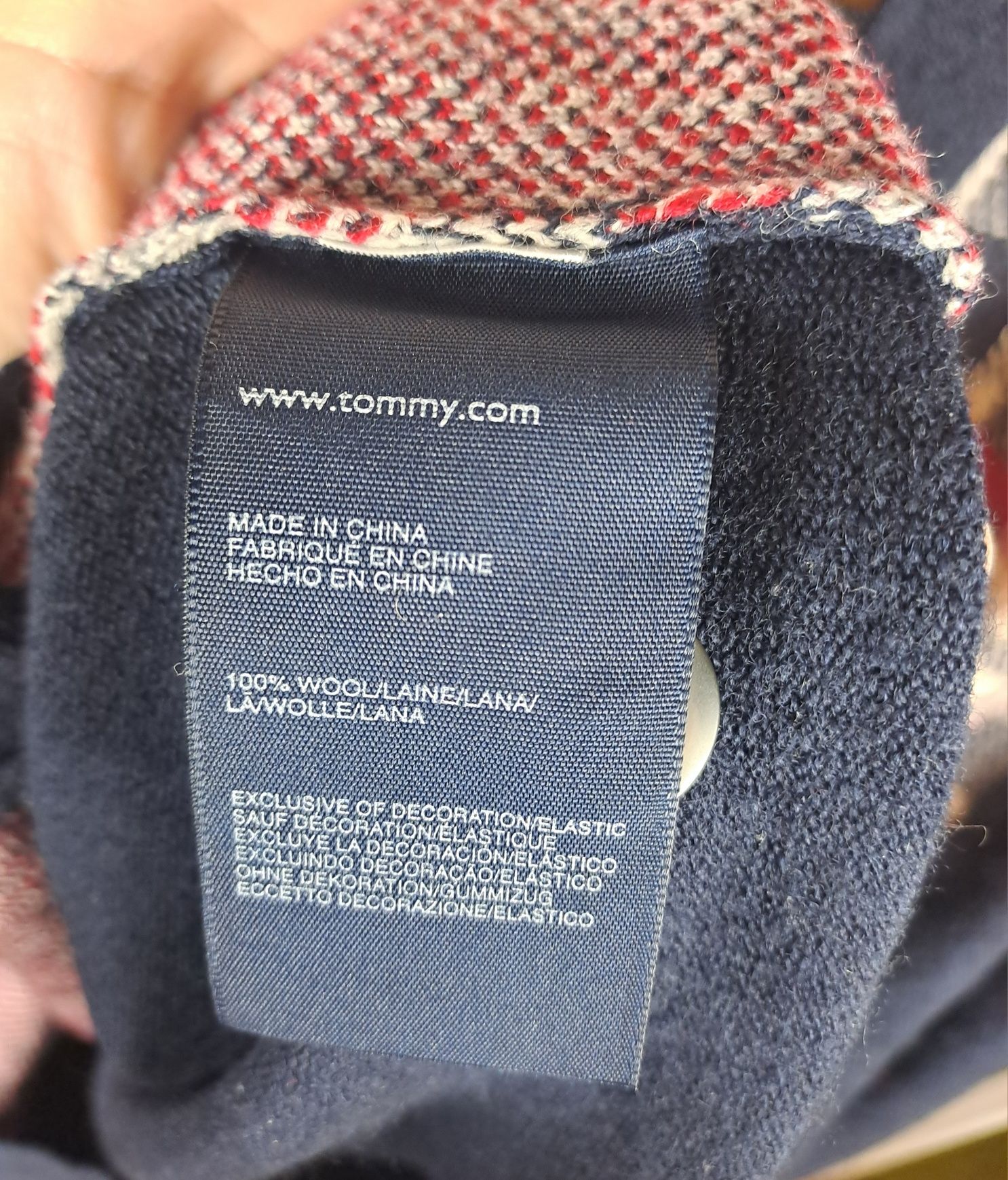 Tommy Hilfiger męski sweter kardigan cardigan rozpinany wełna r.XL
