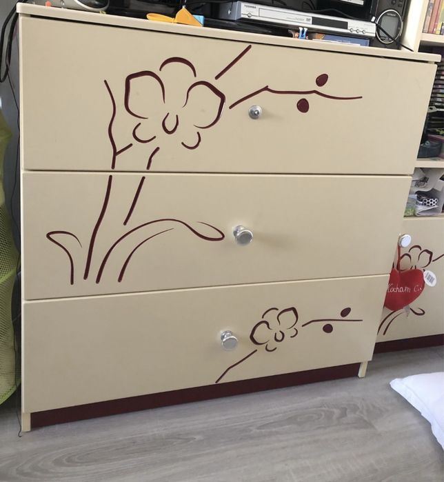 Komplet mebli łóżko szafa komoda