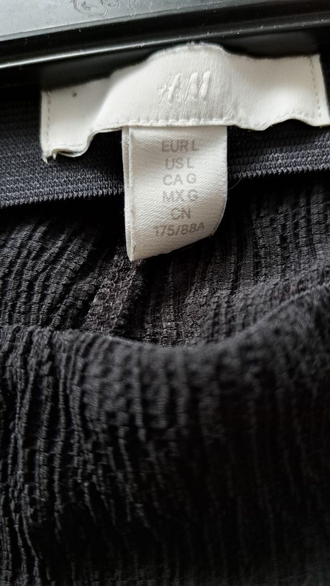 DUŻE spodnie H&M wysoki stan krepowane czarne damskie jak nowe!