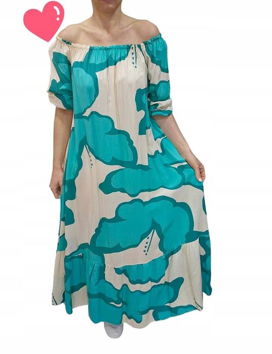 Piękna Sukienka Hiszpanka Kobieca Czarująca 50 52 Włoska