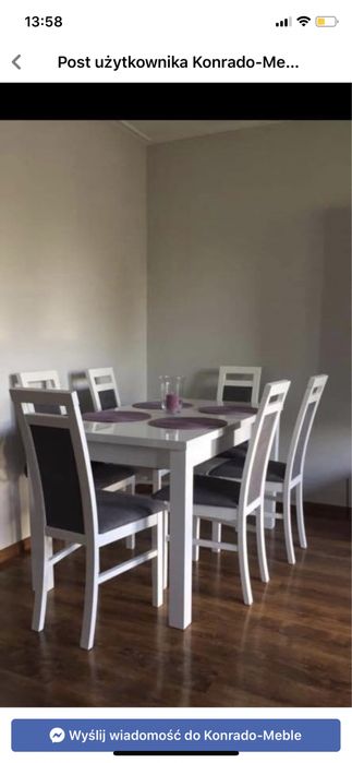 Zestaw pokojowy/ Kuchenny  Krzesla i stol Producent