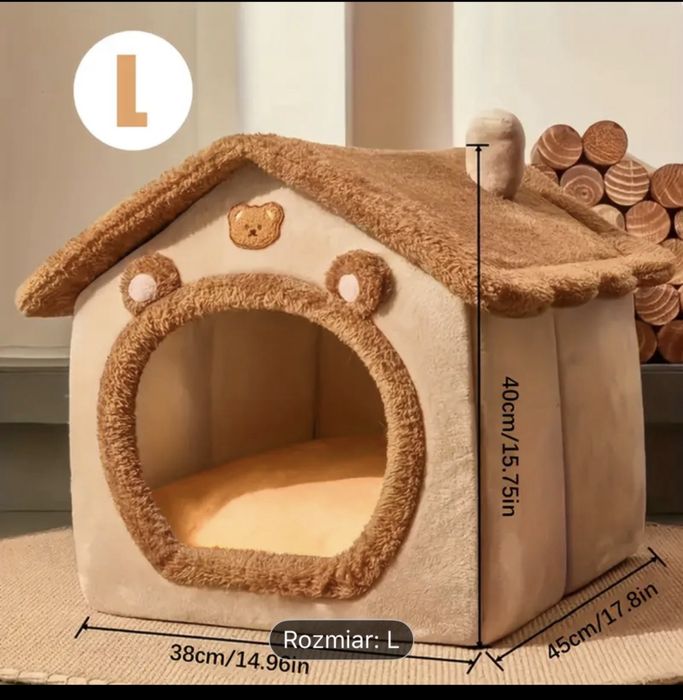 Pluszowa Buda dla psa kota domek legowisko