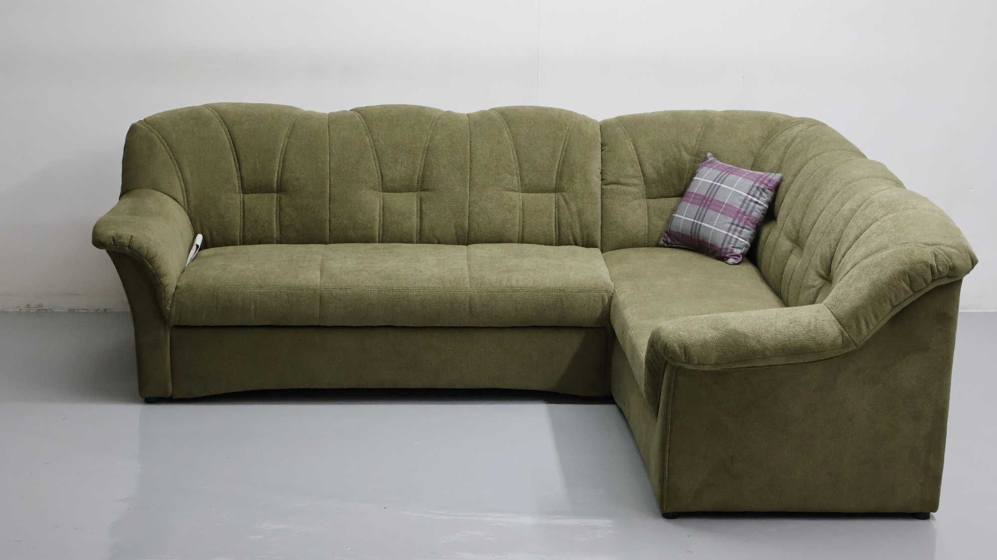 SZA DESIGN NAROŻNIK funkcja spania kanapa, rogówka, tkanina sofa ZIELO