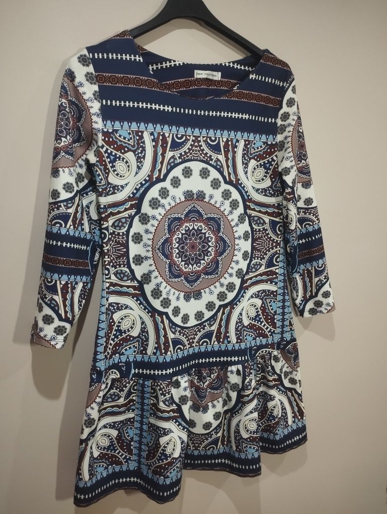 Sukienka boho,,New Collection'' Made in Italy Rozmiar M