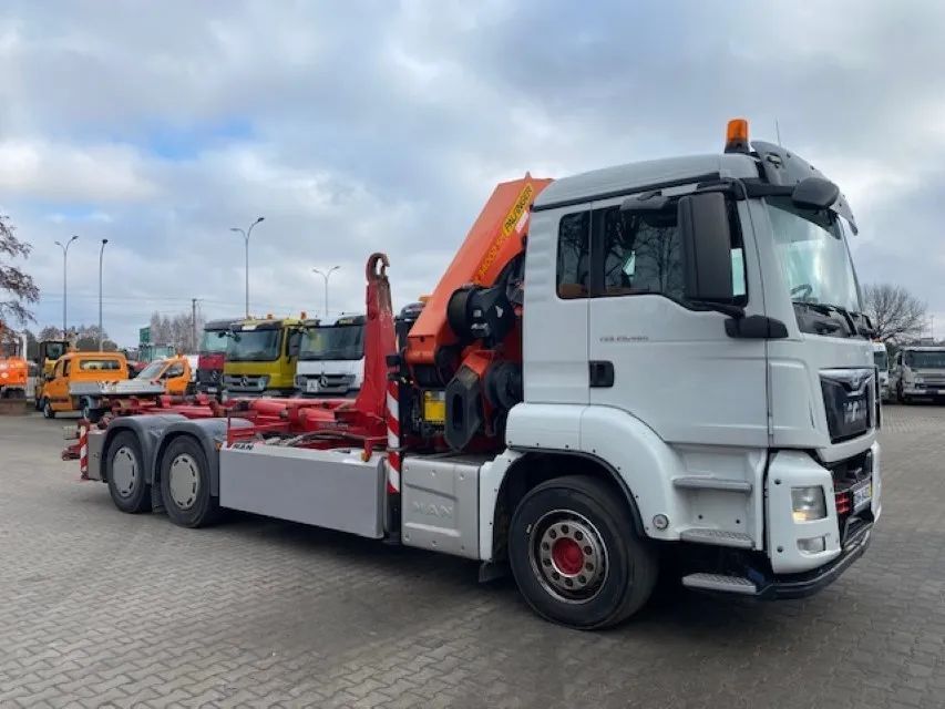 MAN TGS 26.480 6X4 EURO 6  hakowiec MEILLER RK 20.65TS z żurawiem PALFINGER PK34002-SH  2579- nr ref,MAN TGS 26.480 6X4 EURO 6 hakowiec + żuraw