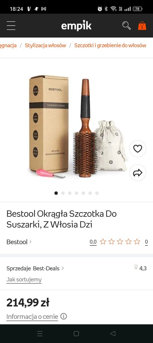 Bestool szczotka do włosów z sierści dzika