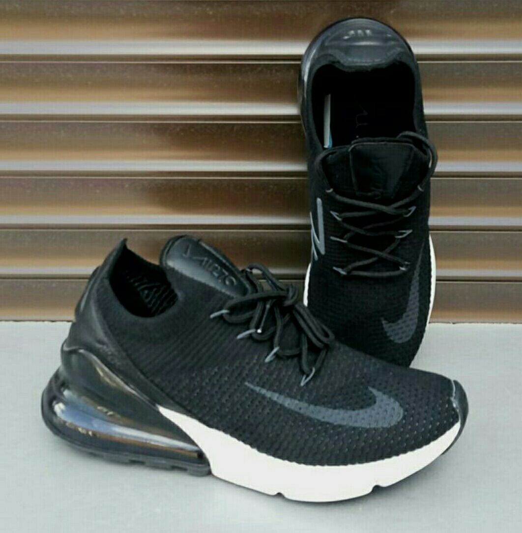 Nike Air 270 стильные мужские кроссовки черные текстиль/гель 41,44,45