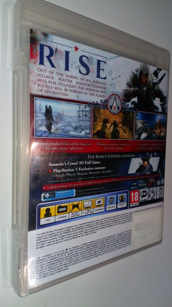 Gra Ps3 Assassins Creed III 3 gry PlayStation 3 Uncharted Gta 5 Nfs