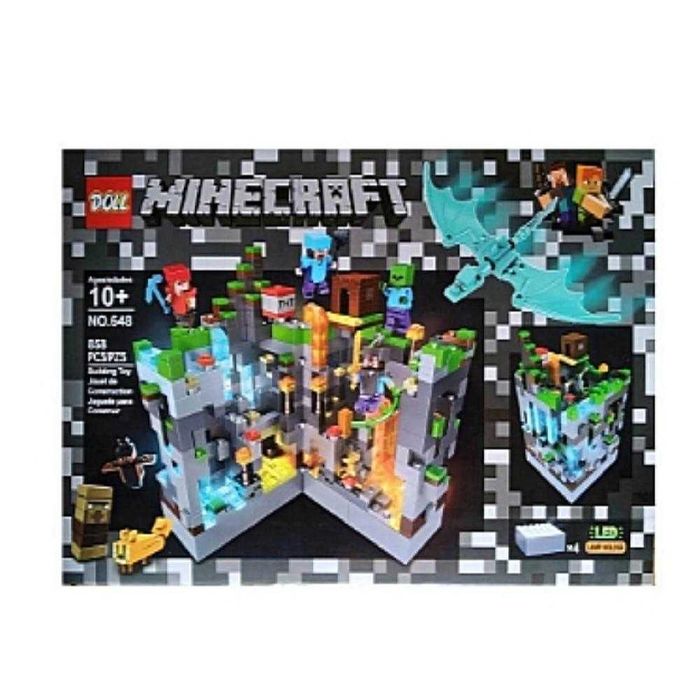 Конструктор типа Лего Minecraft Битва в пещере и Снежная деревня LED