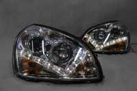 Lampy przednie przód HYUNDAI TUCSON 1 I 04-10 DAYLINE LED Chrom NOWE